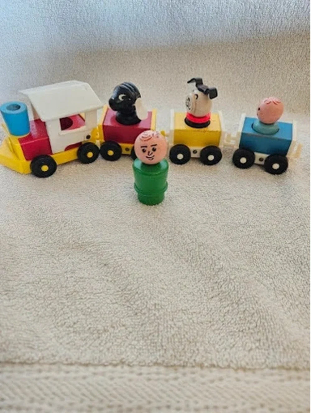 Vtg 1963 Fisher-Price Amusement Park Choo Choo Train 932 719 Wood Little People